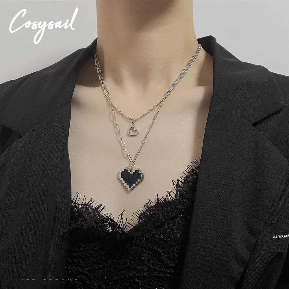 Цепочка Cosysail из нержавеющей стали ювелирные изделия ожерелье с двойным черным