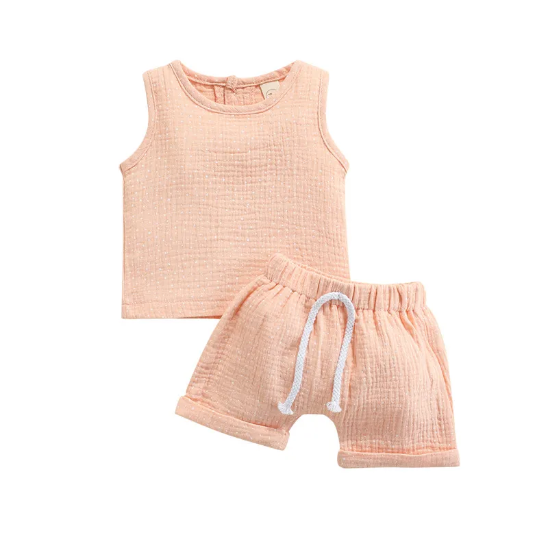 Children Casual Vest and Shorts Suit Fresh Polka Dot Printed Sleeveless Tops and Short Pants
Children Casual Vest and Shorts Suit Fresh Polka Dot Printed Sleeveless Tops and Short Pants