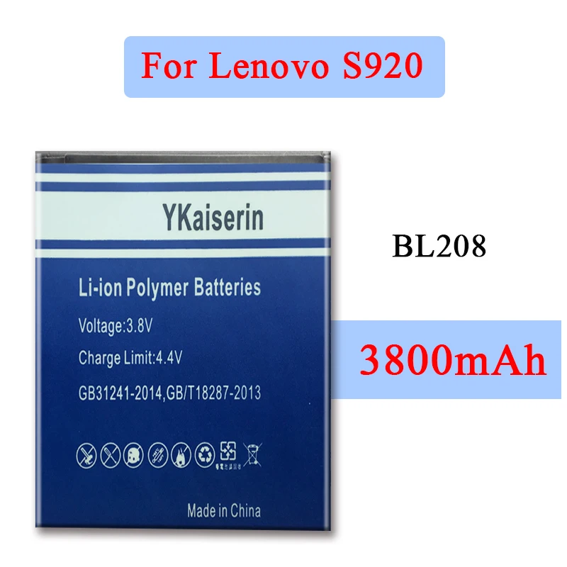 Аккумулятор BL208 на 3800 мА · ч для Lenovo S920 аккумулятор резервного копирования