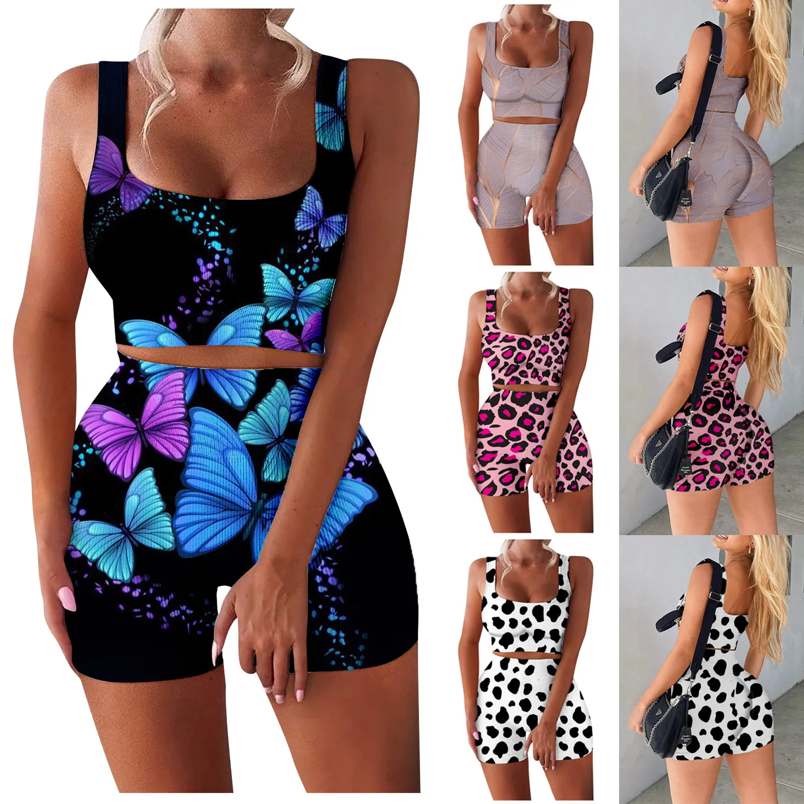 Sport Set Women Sleeveless Seamless Ribbed Crop Tank Gym Clothing High Waist Shorts Printing Yoga Sets
Sport Set Women Sleeveless Seamless Ribbed Crop Tank Gym Clothing High Waist Shorts Printing Yoga Sets