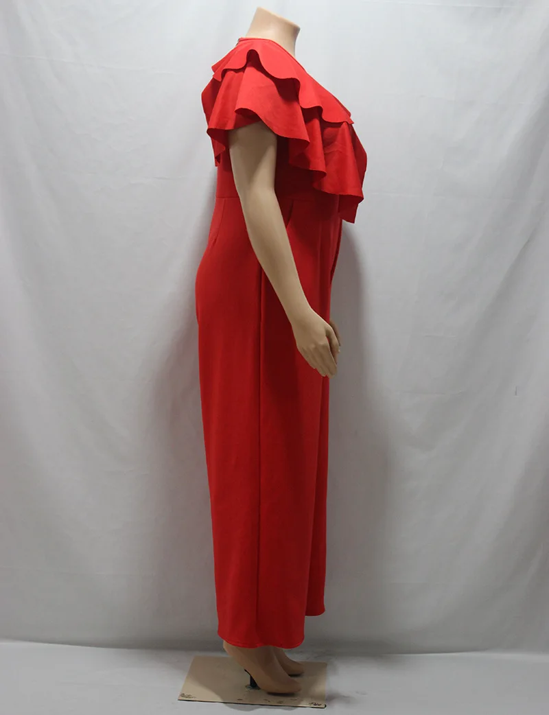 Women Pluz Size Jumpsuit Rompers Solid Color Elegant Back Zipper Wide Leg with Pockets One Shoulder Ruffle Sleeveless Oversized
Women Pluz Size Jumpsuit Rompers Solid Color Elegant Back Zipper Wide Leg with Pockets One Shoulder Ruffle Sleeveless Oversized