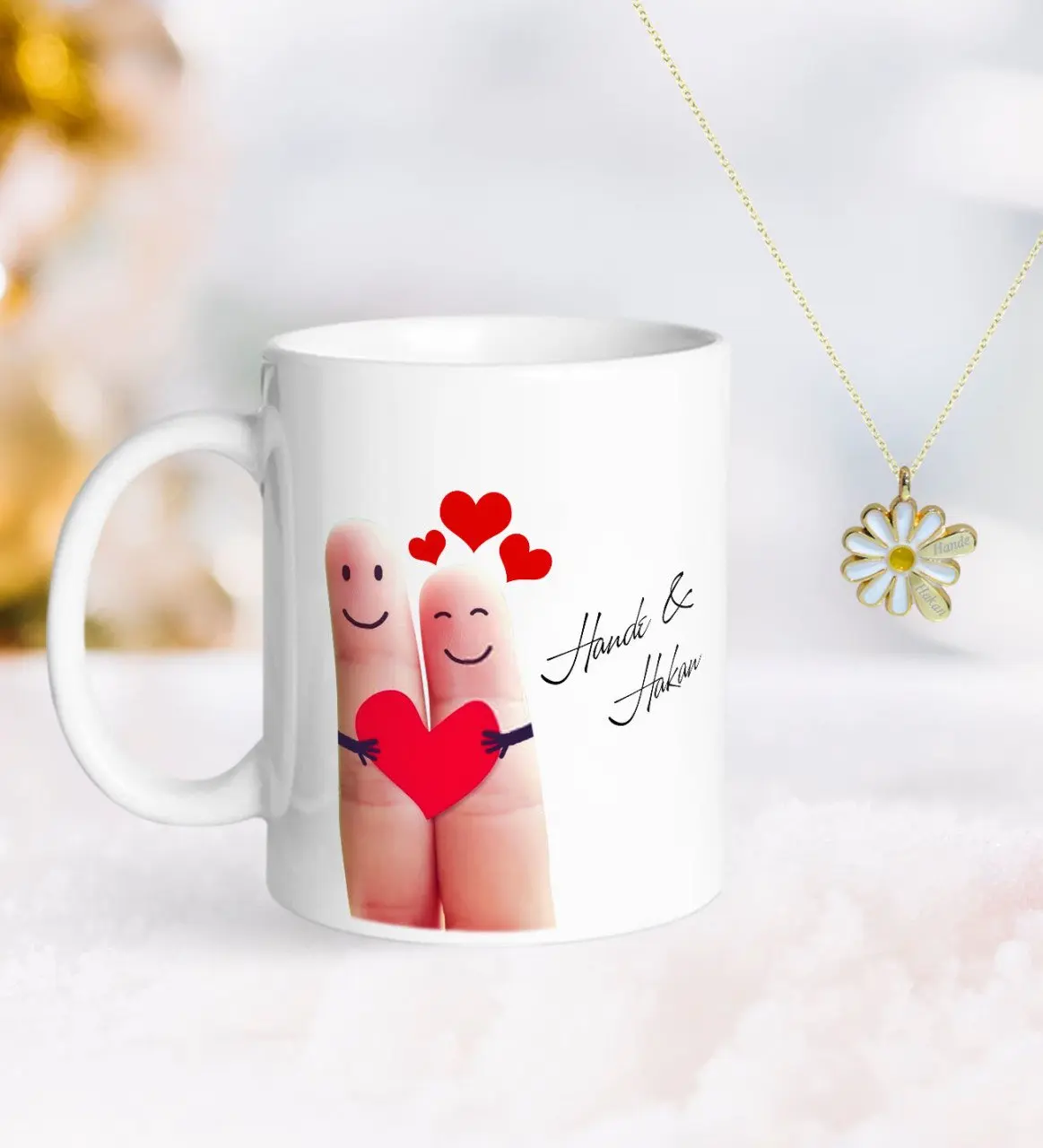 Персонализированные ко Дню Святого Валентина кружка и двойной Дейзи Kolye-81
Персонализированные ко Дню Святого Валентина кружка и двойной Дейзи Kolye-81