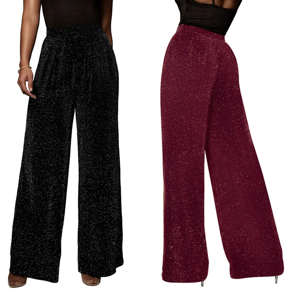 Summer New Women Bright Silk High Waist Wide Leg Straight Pants Pantalon Femme Pantalones De Mujer Trousers
Summer New Women Bright Silk High Waist Wide Leg Straight Pants Pantalon Femme Pantalones De Mujer Trousers