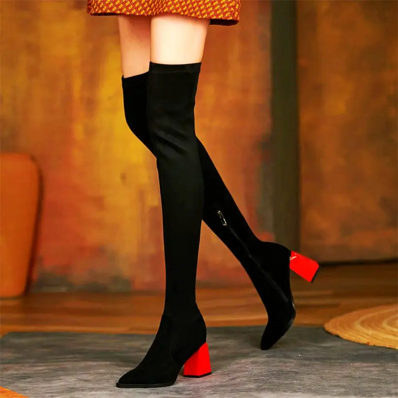Fashion Women Kid Suede Leather Pointed Toe StretchyThigh High Boots Over the Knee High Heels Shoes Party Pumps EUR35 -39
Fashion Women Kid Suede Leather Pointed Toe StretchyThigh High Boots Over the Knee High Heels Shoes Party Pumps EUR35 -39