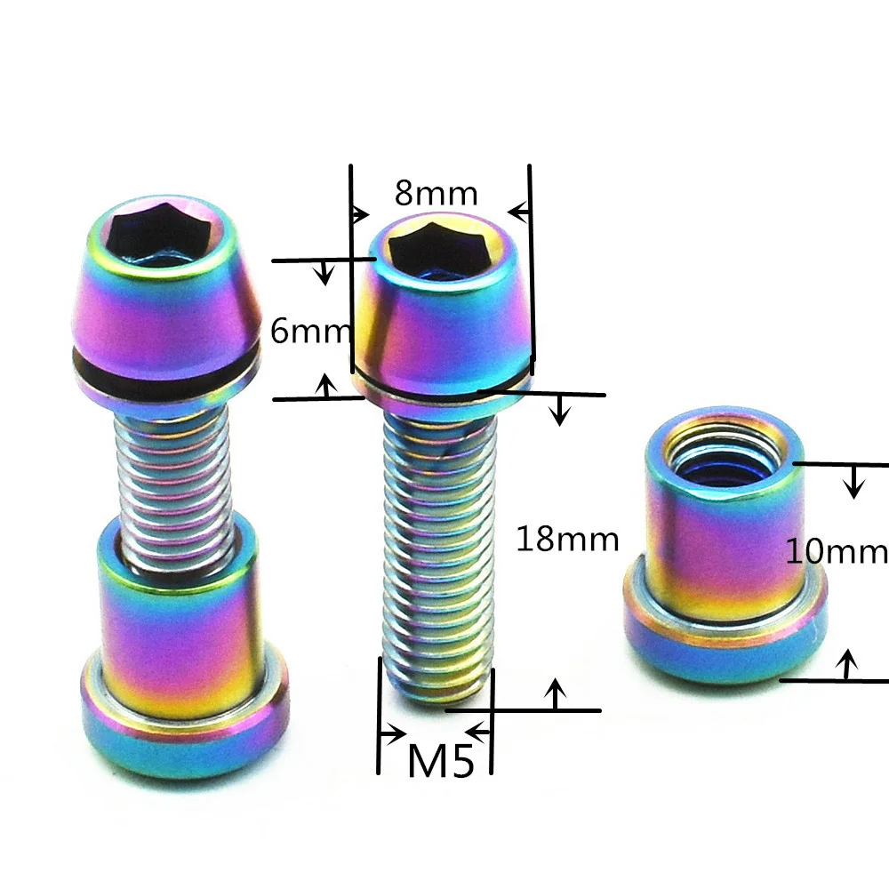 Titanium Bolts M5 X18mm Forking Lock Bolts + Nuts Ti Bolts for 3t Stem Carbon Fibre Ti Screws Front Fork Lock 2 sets
Titanium Bolts M5 X18mm Forking Lock Bolts + Nuts Ti Bolts for 3t Stem Carbon Fibre Ti Screws Front Fork Lock 2 sets