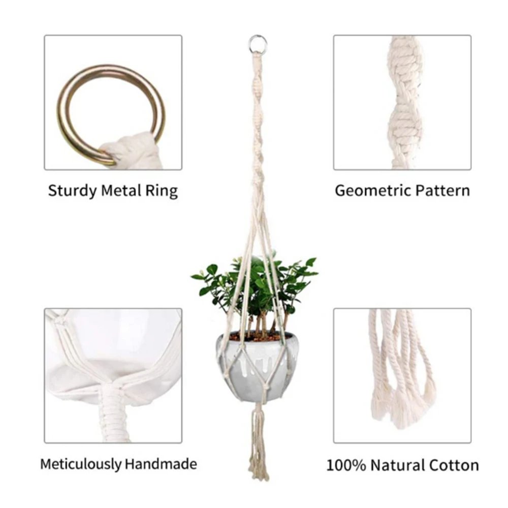 Knotted Plant Hanger Cotton Linen Flower Pot Basket Lifting Rope Hanging Rack For Indoor Outdoor Ceiling Balcony Wall Decor
Knotted Plant Hanger Cotton Linen Flower Pot Basket Lifting Rope Hanging Rack For Indoor Outdoor Ceiling Balcony Wall Decor