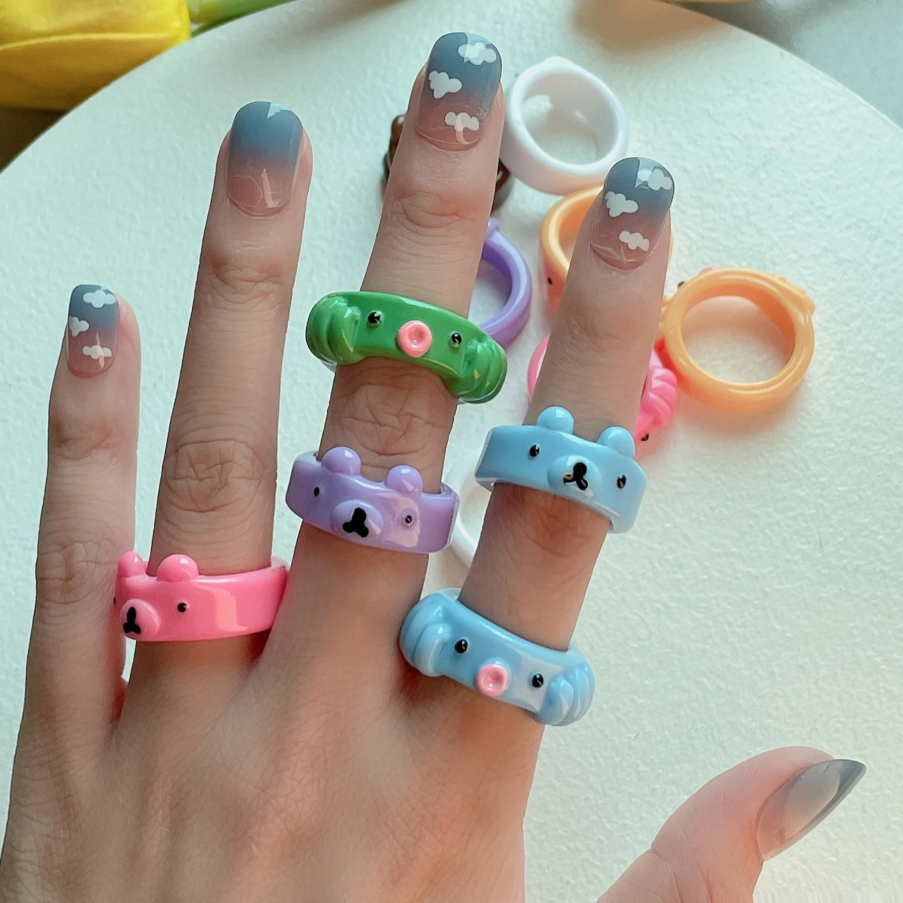 New 2021 Fashion Resin Cute Bear Octopus Couple Wedding Rings Ring Inner Diameter 1.7cm Jewelry Rings for Women Girl Gift
New 2021 Fashion Resin Cute Bear Octopus Couple Wedding Rings Ring Inner Diameter 1.7cm Jewelry Rings for Women Girl Gift