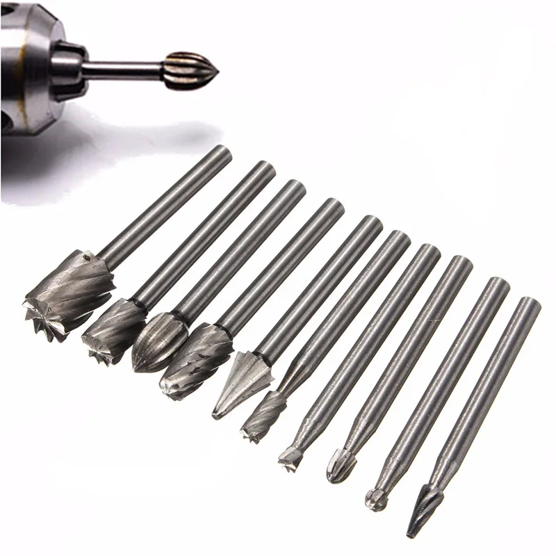 10Pcs 1/8 Inch High Speed Wood Working Drill Bits Rotary Files Mini Round HSS Burr Set Wood Carving Rasp For Shank Burs Tools
10Pcs 1/8 Inch High Speed Wood Working Drill Bits Rotary Files Mini Round HSS Burr Set Wood Carving Rasp For Shank Burs Tools