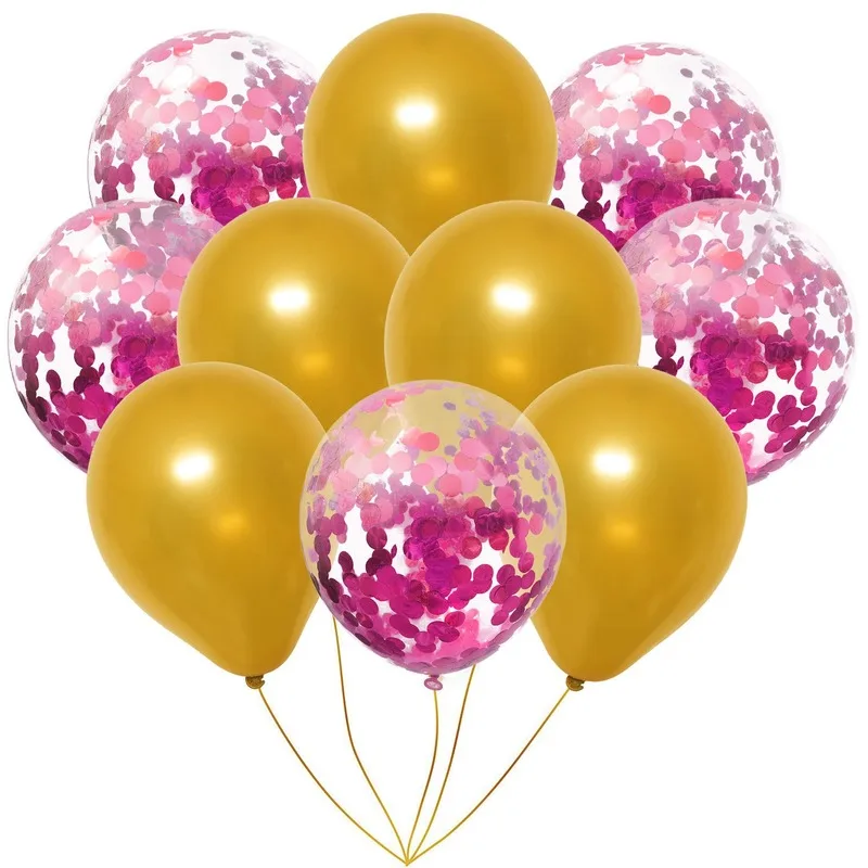 10 шт микс розовое золото конфетти латексные воздушные шары розовые 12 дюймовые