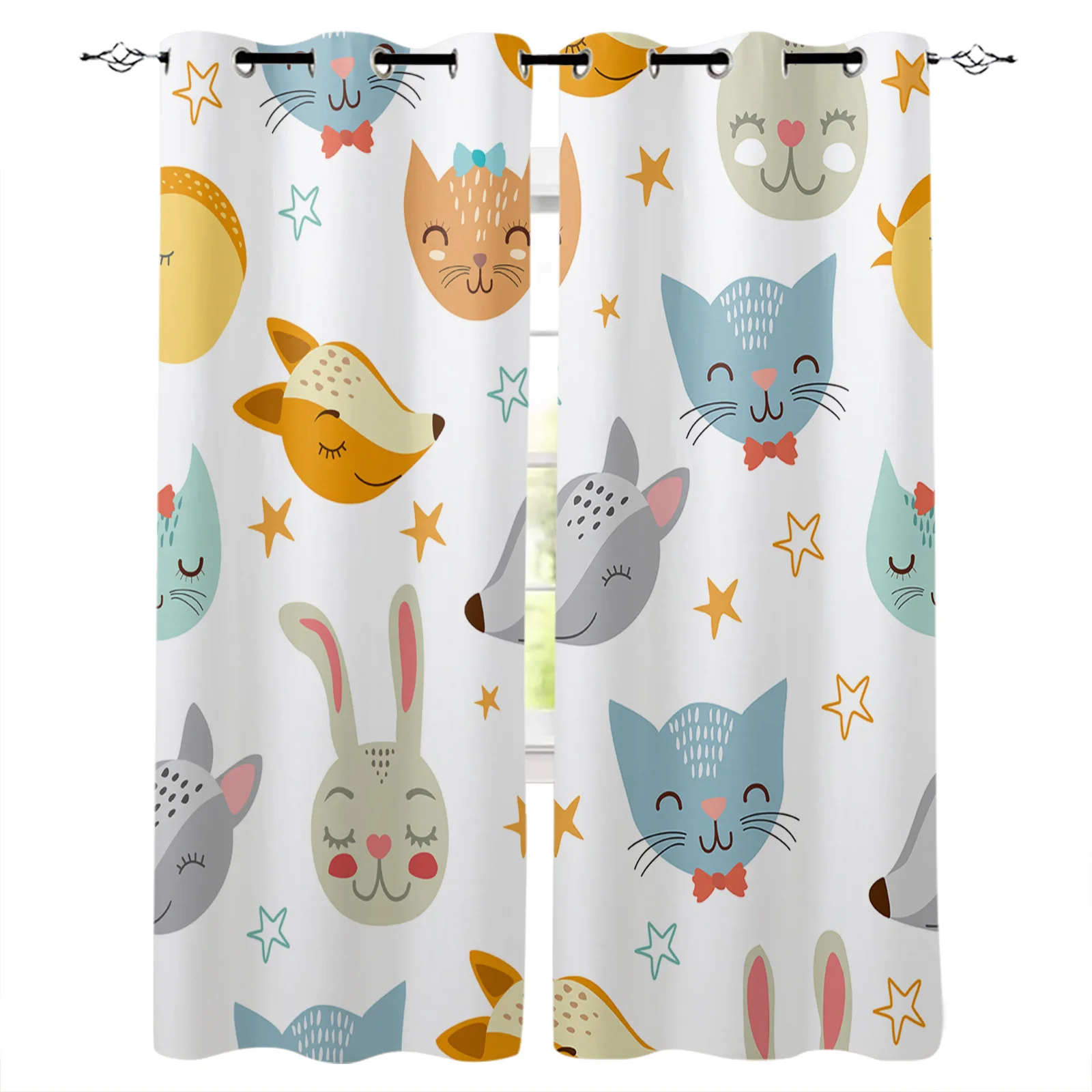 Cartoon Animal Cat Fox Rabbit Star Curtain For Kitchen The Bedroom Window Treatment Curtains for Living Room Modern Drapes
Cartoon Animal Cat Fox Rabbit Star Curtain For Kitchen The Bedroom Window Treatment Curtains for Living Room Modern Drapes