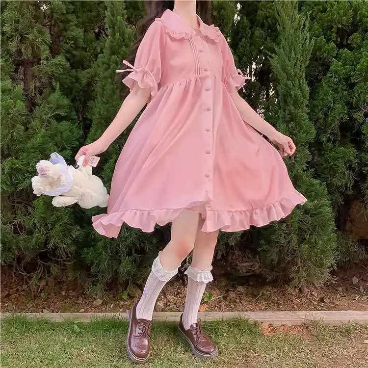 Платье в стиле Лолита Kawaii, летнее мягкое платье в японском стиле для девушек с милым грибком, воротником Питер Пэн, женское платье с коротким...
Платье в стиле Лолита Kawaii, летнее мягкое платье в японском стиле для девушек с милым грибком, воротником Питер Пэн, женское платье с коротким...