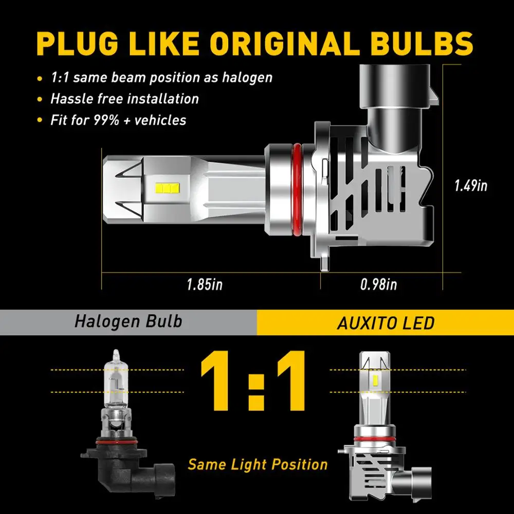 AUXITO 2x LED Car light Bulbs H4 H7 H8 H11 9005 HB3 9006 HB4 Car Headlight Bulbs 6500K 12000LM 60W Automobiles Auto Lamp 12V 24V
AUXITO 2x LED Car light Bulbs H4 H7 H8 H11 9005 HB3 9006 HB4 Car Headlight Bulbs 6500K 12000LM 60W Automobiles Auto Lamp 12V 24V