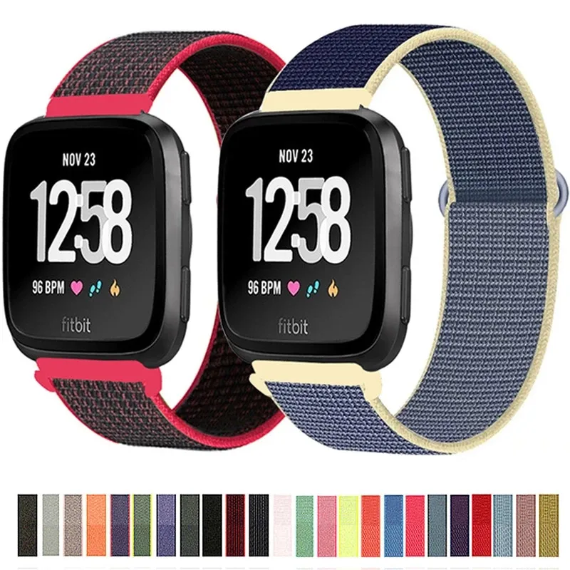 Ремешок нейлоновый Плетеный для умных часов Fitbit Versa 2 сменный спортивный браслет