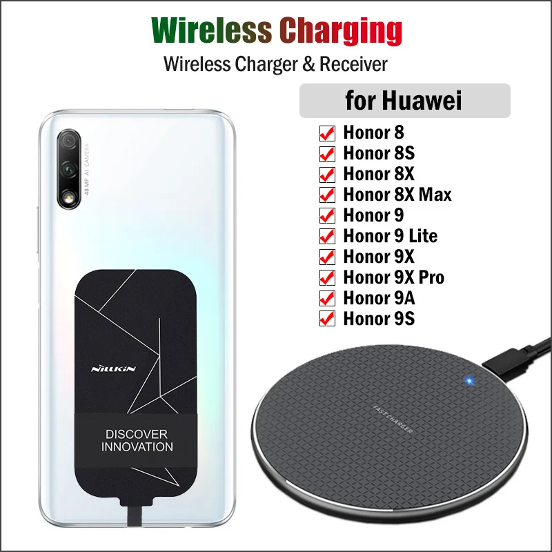 Phone Wireless Charging for Huawei Honor 9 9A 9S 9 Lite 9X Pro 8 8S 8X Max Qi Wireless Charger+USB Charging Receiver Adapter
Phone Wireless Charging for Huawei Honor 9 9A 9S 9 Lite 9X Pro 8 8S 8X Max Qi Wireless Charger+USB Charging Receiver Adapter