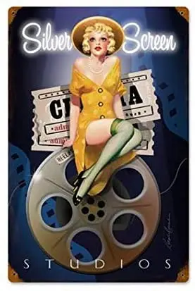 Metal Tin Sign Wall Decor Garage Man Cave 8X12 Inches,Silver Screen Hollywood PinUp Girl Pinup Perfect bar Cafe Kitchen Bathroom
Metal Tin Sign Wall Decor Garage Man Cave 8X12 Inches,Silver Screen Hollywood PinUp Girl Pinup Perfect bar Cafe Kitchen Bathroom