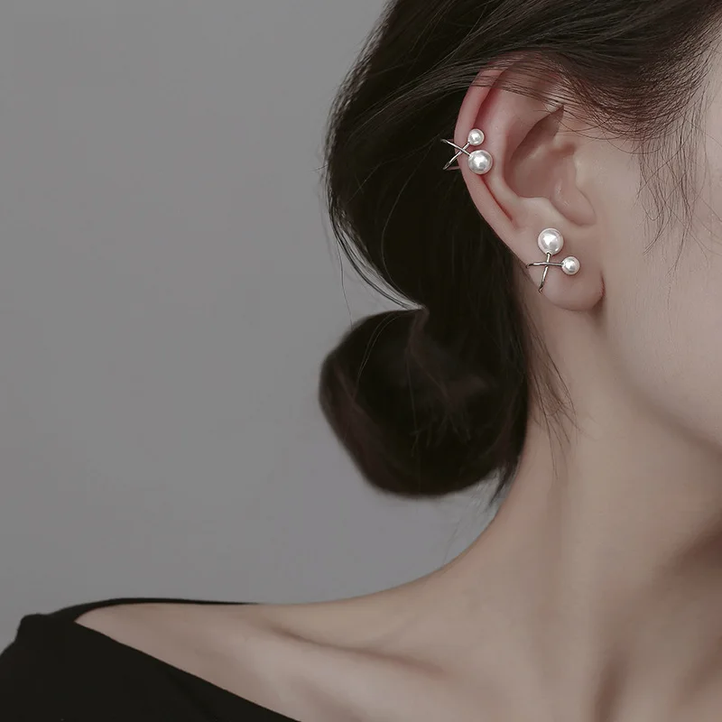 Kpop Trendy Clip Earrings for Women Simulated Pearls Temperament Party Jewelry Simple Cross Charms Ear Clips Girl Gift Arete
Kpop Trendy Clip Earrings for Women Simulated Pearls Temperament Party Jewelry Simple Cross Charms Ear Clips Girl Gift Arete