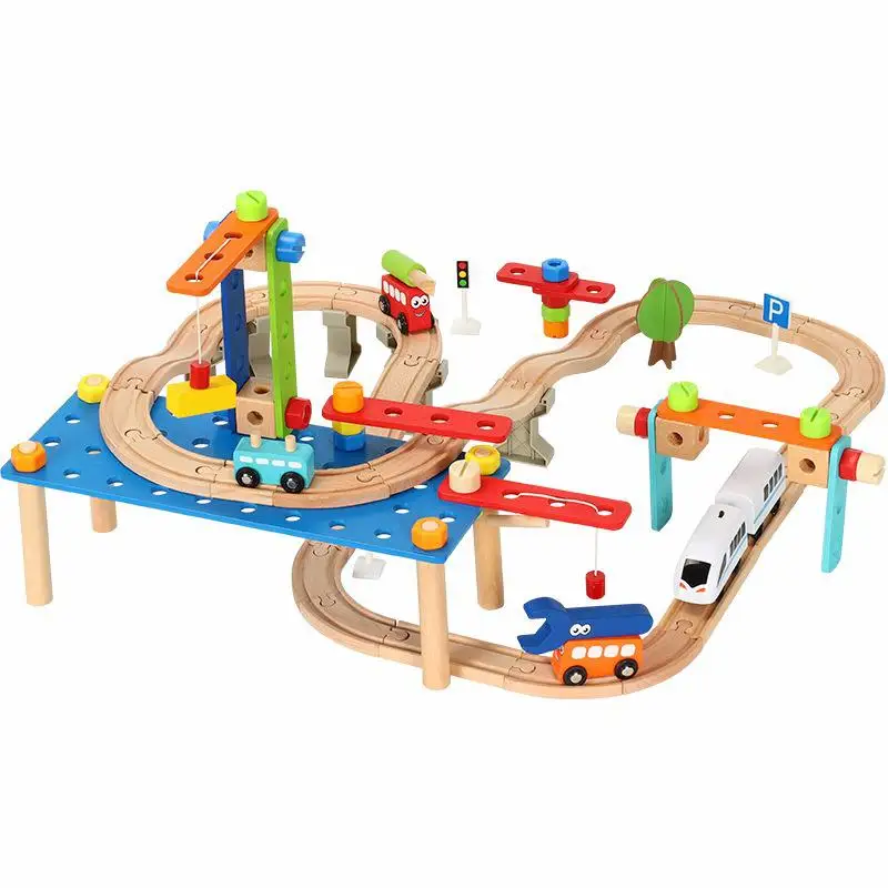95pcs Children's Puzzle Nut Disassembly Block Wooden Railway Train Electric Small Train Track Suit Toy Gift for children
95pcs Children's Puzzle Nut Disassembly Block Wooden Railway Train Electric Small Train Track Suit Toy Gift for children
