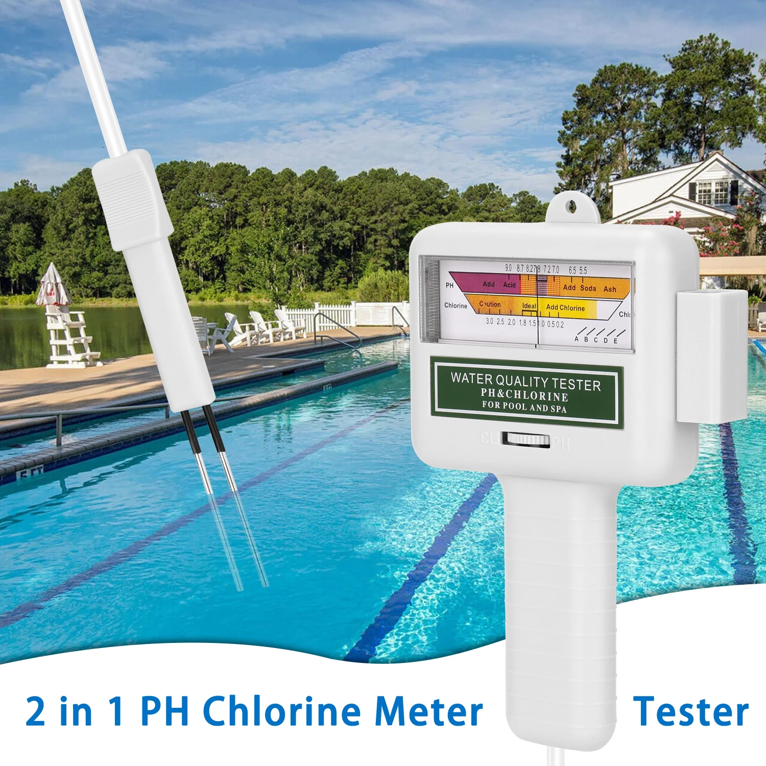Измеритель уровня хлора KKMOON 2 в 1 тестер для определения качества воды и