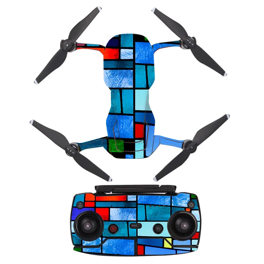 Цветная наклейка в виде блока для DJI Mavic Air Drone + пульт дистанционного управления