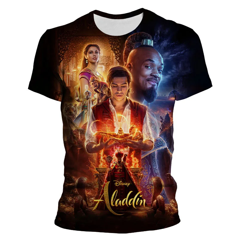 Новинка 2021 летняя футболка Aladdin 3D для мужчин и женщин Детская Повседневная