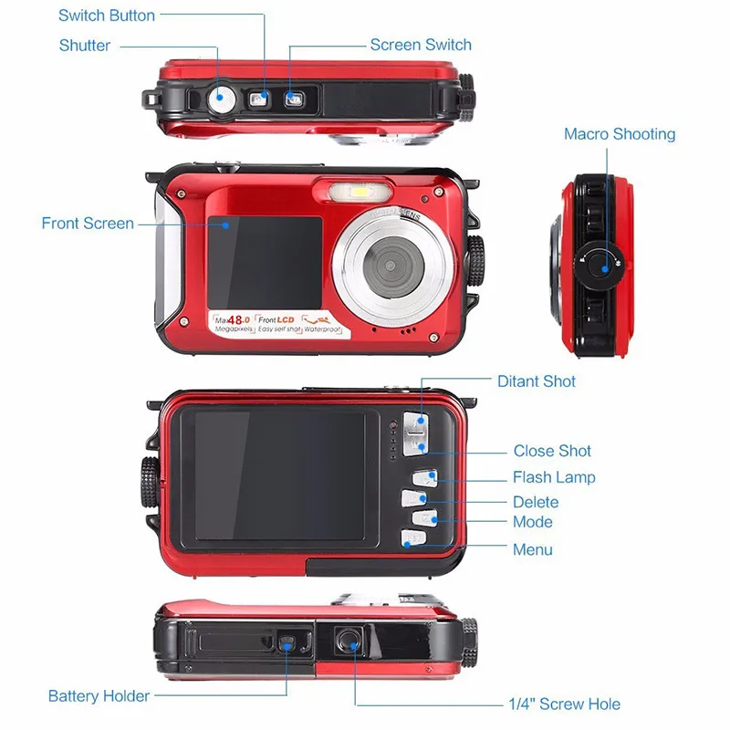 48MP Underwater Waterproof Digital Camera Dual Screen Video Camcorder Point and Shoots Digital Camera New Arrival
48MP Underwater Waterproof Digital Camera Dual Screen Video Camcorder Point and Shoots Digital Camera New Arrival