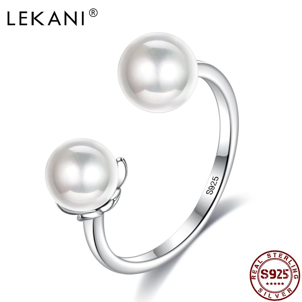 LEKANI 925 Sterling Silver Shell Pearl Elegance Finger Rings For Women Adjustable Open Anniversary Ring Fine Jewelry New Arrival
LEKANI 925 Sterling Silver Shell Pearl Elegance Finger Rings For Women Adjustable Open Anniversary Ring Fine Jewelry New Arrival
