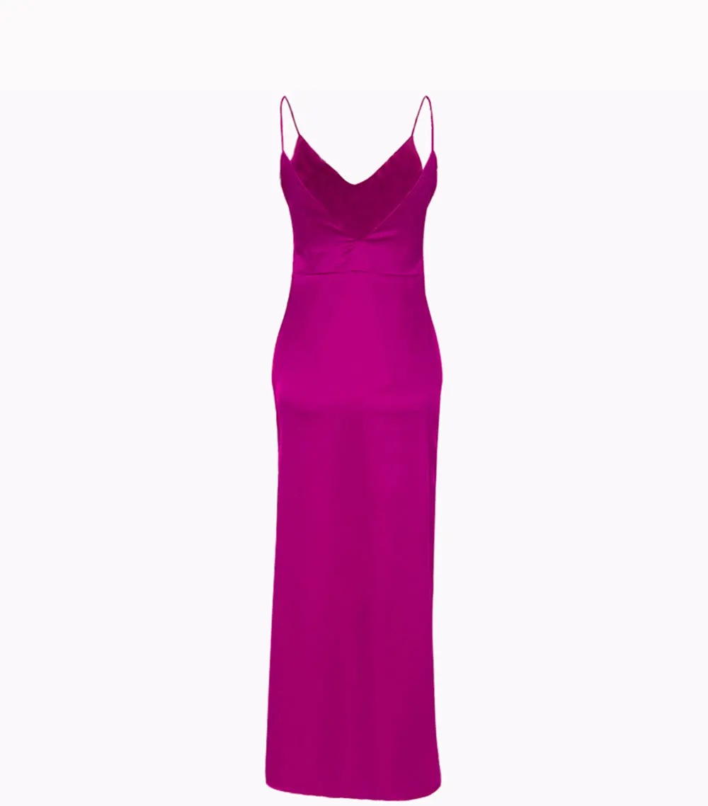 High Quality Women's Dress Summer Spaghetti Satin Straps Long Woman V-neck Dress Soft Sleeveless Female Elegant Party Vestidos 
High Quality Women's Dress Summer Spaghetti Satin Straps Long Woman V-neck Dress Soft Sleeveless Female Elegant Party Vestidos