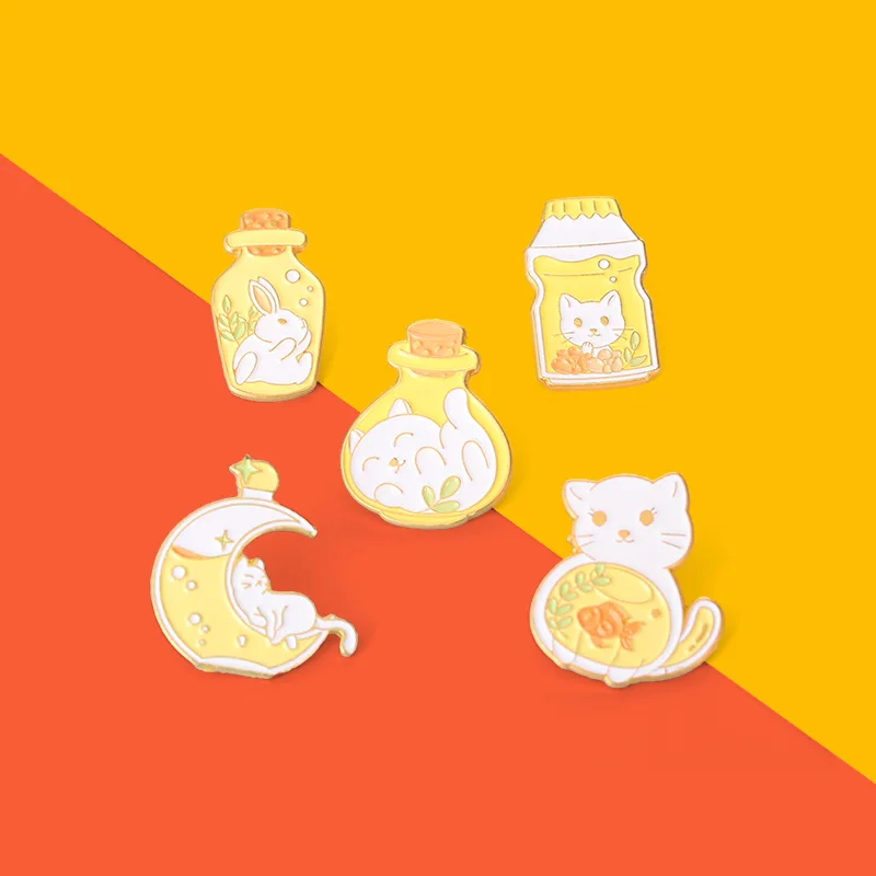 Drink Kitten Brooch Little White Rabbit Brooch In A Bottle Cat Eating Fish Shape Brooch Exquisite Cute Moon Cat Badge Pin
Drink Kitten Brooch Little White Rabbit Brooch In A Bottle Cat Eating Fish Shape Brooch Exquisite Cute Moon Cat Badge Pin