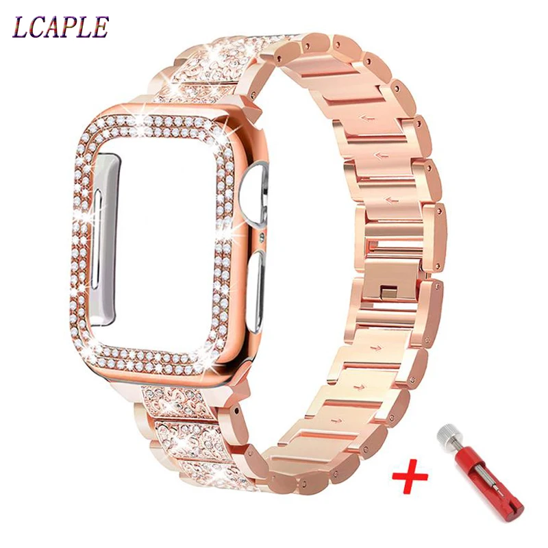 Diamond Case+strap for iwatch band 42mm 38mm Stainless Steel bracelet correa case+for apple watch band series 5 4 3 44mm 40mm
Diamond Case+strap for iwatch band 42mm 38mm Stainless Steel bracelet correa case+for apple watch band series 5 4 3 44mm 40mm