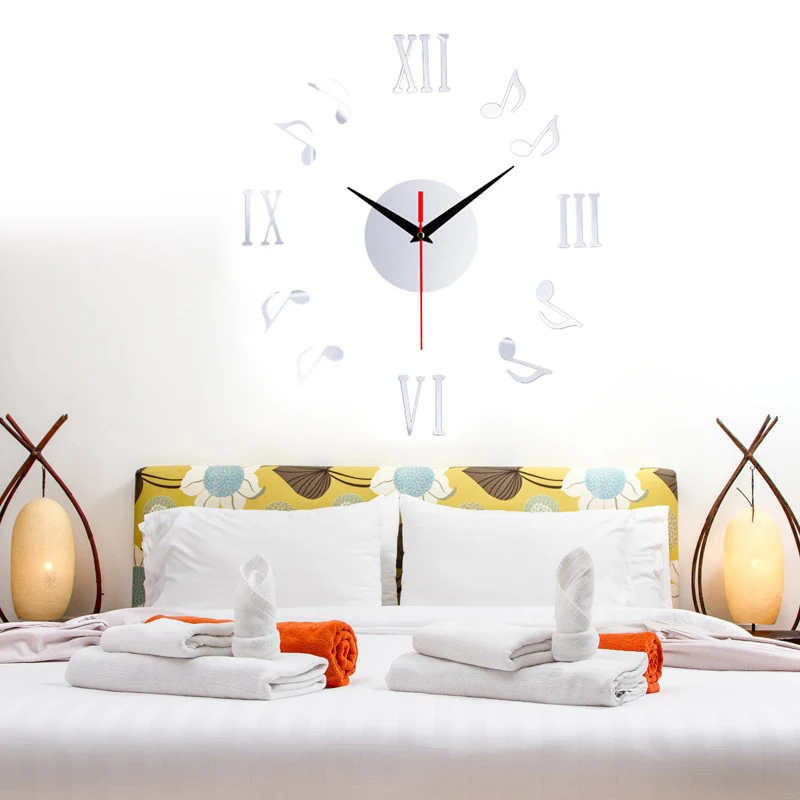 Creative DIY Musical Note Wall Clock Fashion And Modern Breath Mute Wall Sticker Decorate Walls to Increase Family Atmosphere
Creative DIY Musical Note Wall Clock Fashion And Modern Breath Mute Wall Sticker Decorate Walls to Increase Family Atmosphere