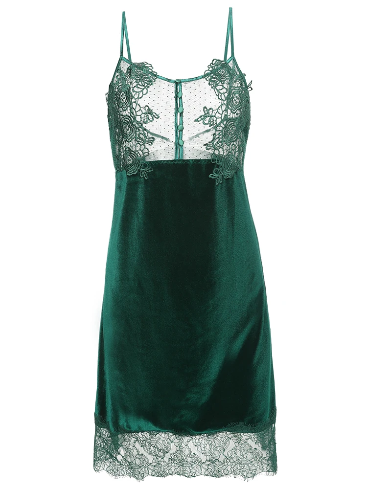Spring Summer Women Sexy Lingerie Lace Nightdress Gold Velvet Feminine Underwear Skinny Forest Green Mini Nightdress Nightgown
Spring Summer Women Sexy Lingerie Lace Nightdress Gold Velvet Feminine Underwear Skinny Forest Green Mini Nightdress Nightgown