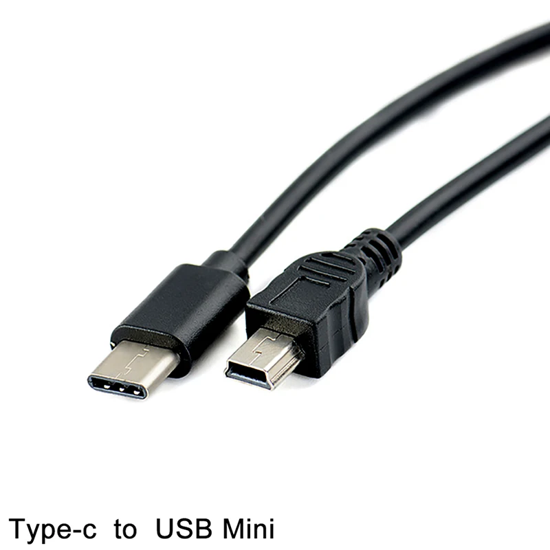 

Переходник с USB Type C 3,1 «папа» на Mini USB 5 Pin B «папа», переходник OTG, кабель передачи данных для мобильного телефона 30 см