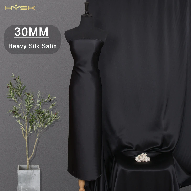 HYSK 100% satin crepe silk fabric 35mm pure black real top grade geniune natural original raw silk for dress pajamas robe CD010
HYSK 100% satin crepe silk fabric 35mm pure black real top grade geniune natural original raw silk for dress pajamas robe CD010
