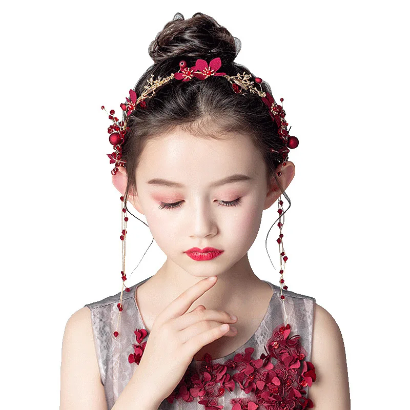 Children's headdress red wreath princess head flower headband girls hair accessories girls ladies all-match
Children's headdress red wreath princess head flower headband girls hair accessories girls ladies all-match