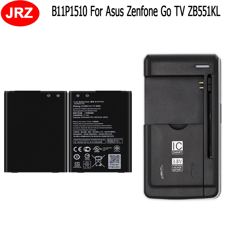

2pcs Battery+Charge For Asus Zenfone Go TV ZB551KL X013DB Battery 3010mAh Mobile Phone Replacement B11P1510 Batteria Batterie