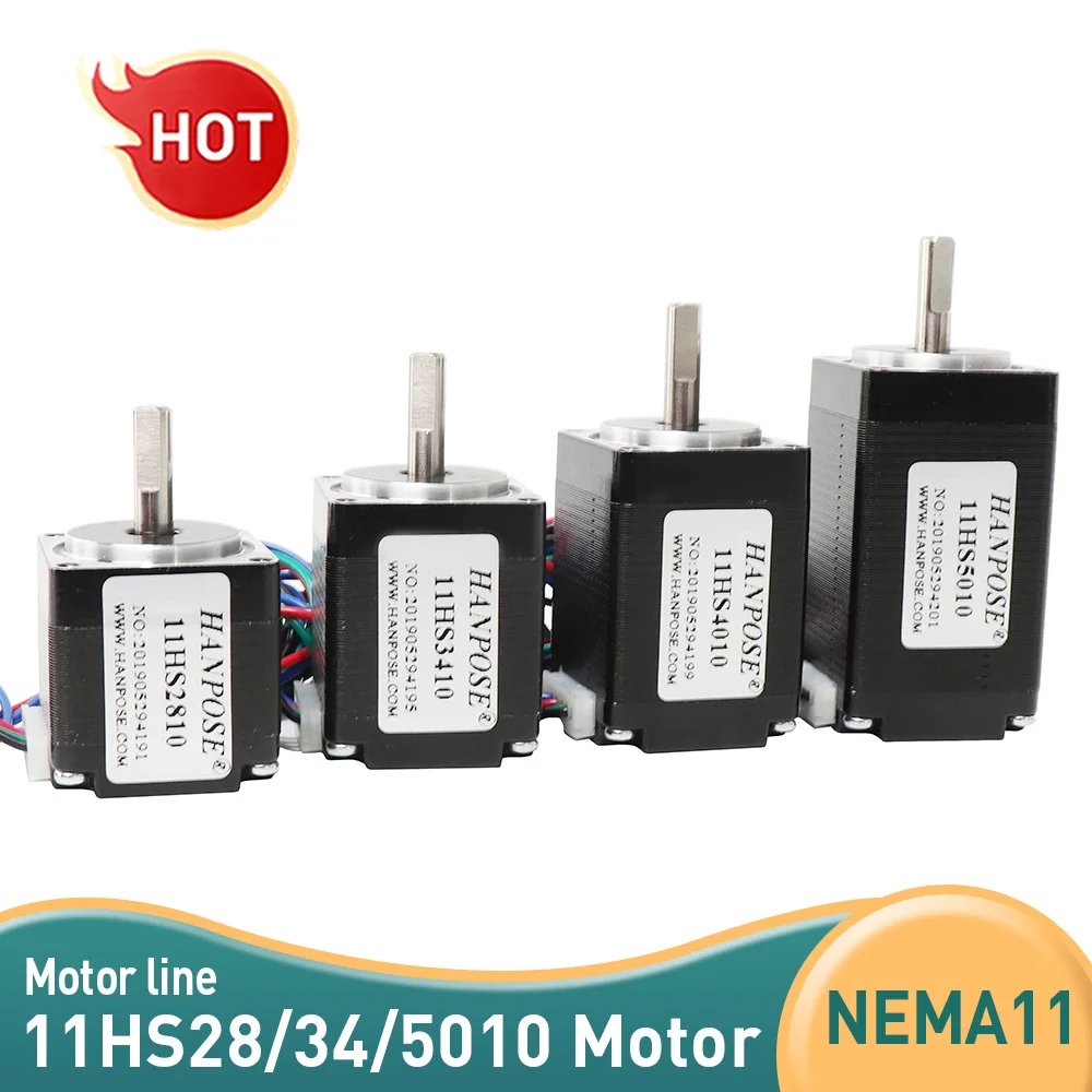 NEMA11 hybrid Stepper motor 11HS2810 3410 5010 28x28x34mm 0.17N.m 2 phases 4 wires 1.8 degrees for 3D Medical machinery
NEMA11 hybrid Stepper motor 11HS2810 3410 5010 28x28x34mm 0.17N.m 2 phases 4 wires 1.8 degrees for 3D Medical machinery
