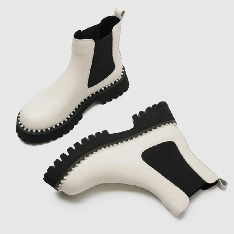 Short-tube Pearl Chelsea Boots New Autumn Winter Round Toe Thick-heel Ankle Woman Boots 2021 Temperament All-match Check Shoes
Short-tube Pearl Chelsea Boots New Autumn Winter Round Toe Thick-heel Ankle Woman Boots 2021 Temperament All-match Check Shoes