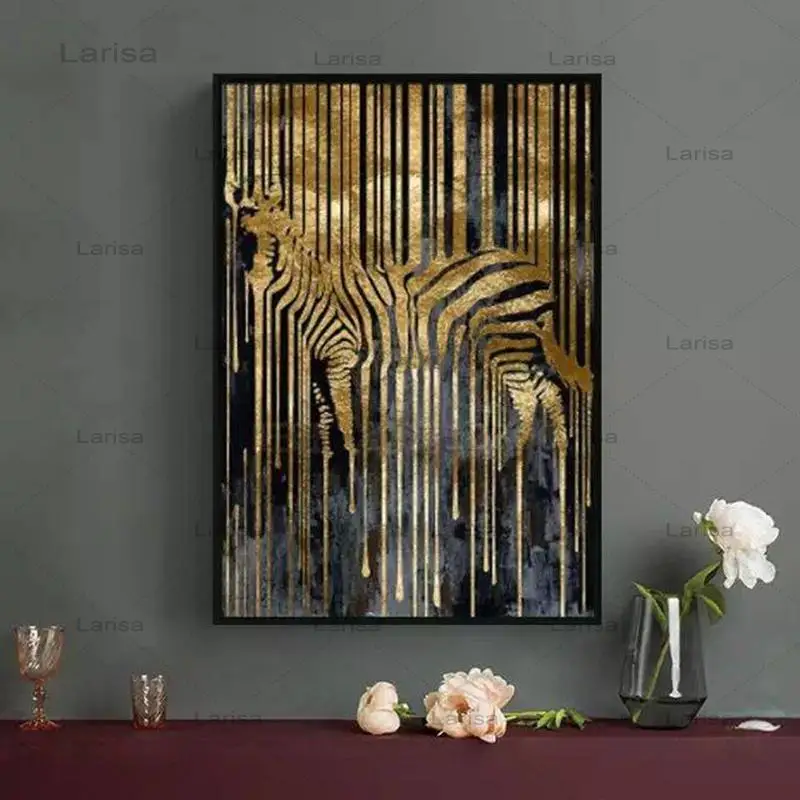 Modern Abstract Canvas Painting Interior Gold Foil Horse Zebra Animals Poster And Prints Wall Pictures For Living Room Decor
Modern Abstract Canvas Painting Interior Gold Foil Horse Zebra Animals Poster And Prints Wall Pictures For Living Room Decor