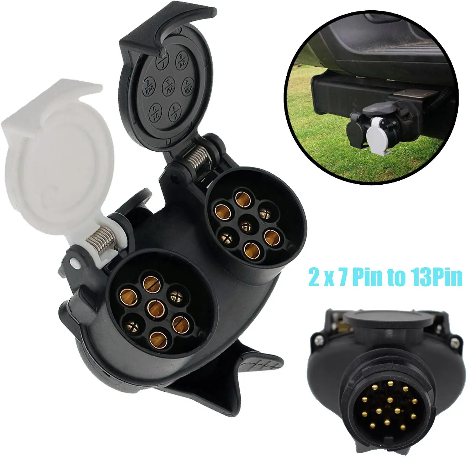 Light Board Extension Adaptor European Standard 13 Pin to 7 Pin Trailer Dual Socket Plug Caravan Van Towing Vehicle Accessories
Light Board Extension Adaptor European Standard 13 Pin to 7 Pin Trailer Dual Socket Plug Caravan Van Towing Vehicle Accessories