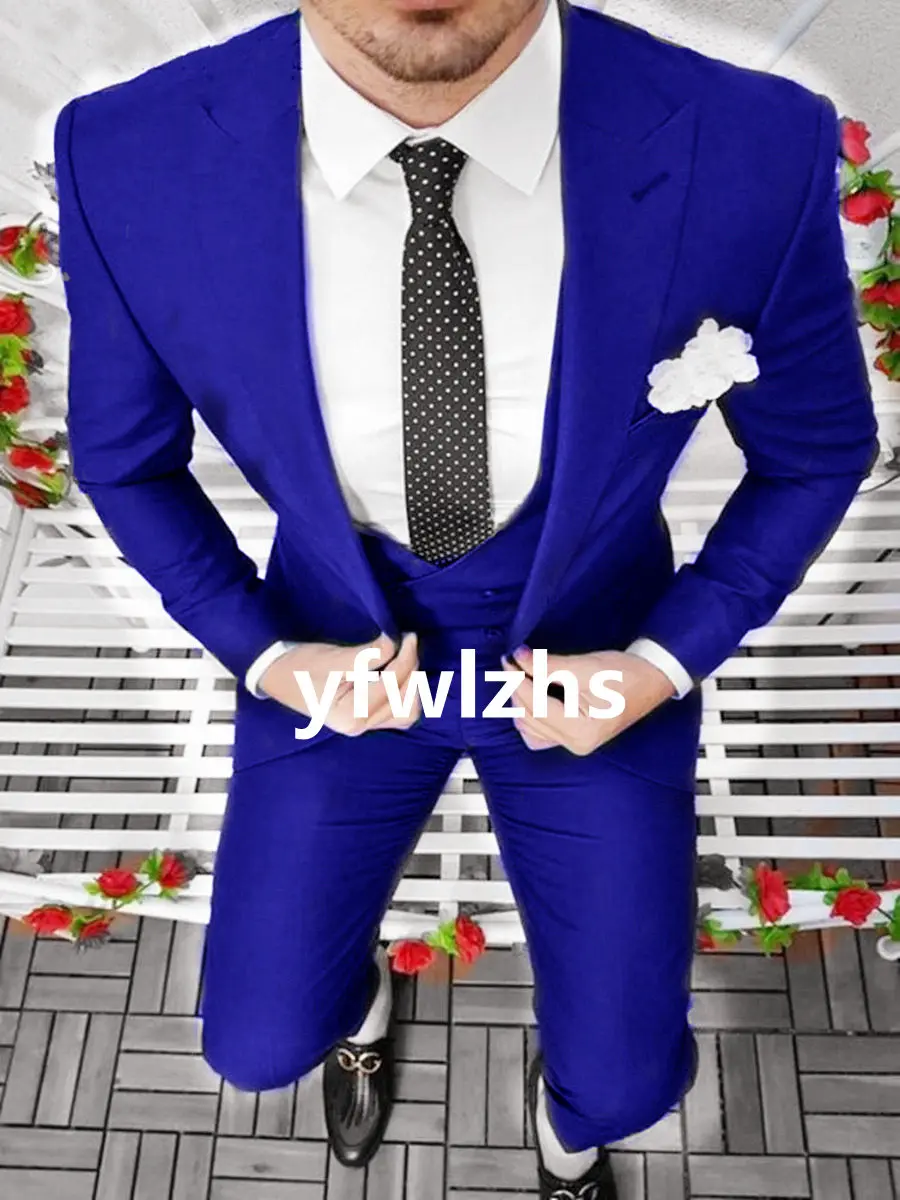 New Arrival One Button Groomsmen Peak Lapel Groom Tuxedos Men Suits Wedding/Prom Best Blazer ( Jacket+Pants+Vest+Tie) C153 
New Arrival One Button Groomsmen Peak Lapel Groom Tuxedos Men Suits Wedding/Prom Best Blazer ( Jacket+Pants+Vest+Tie) C153