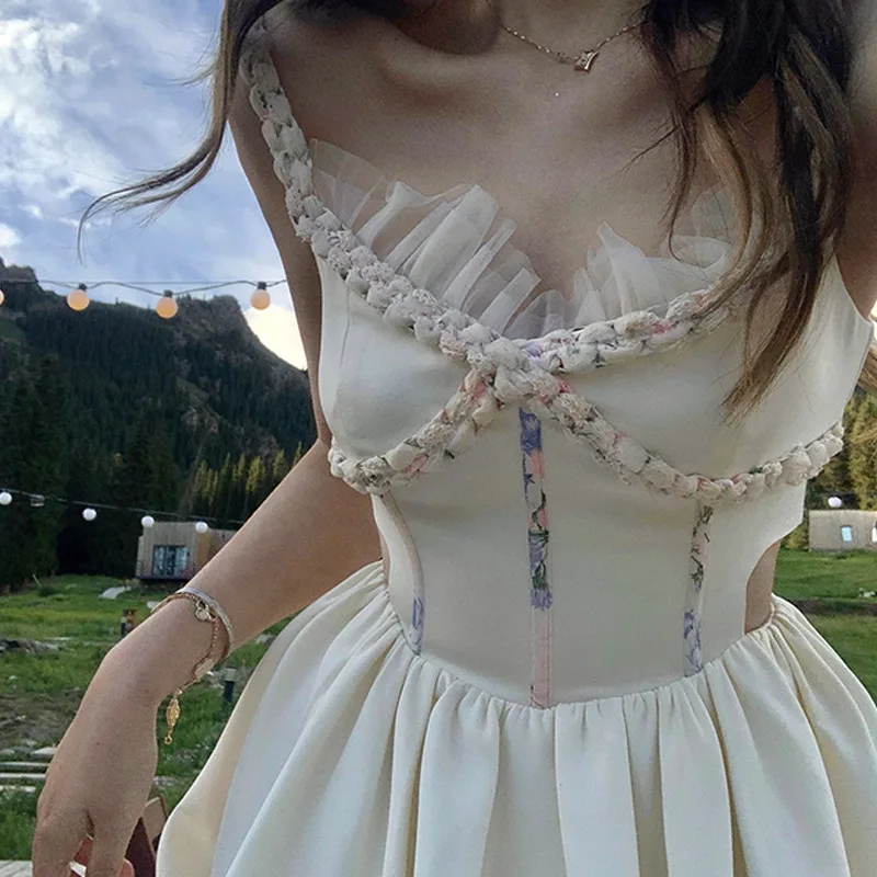 21-Year Birthday Dress/2021 Summer New A- line Sling Woven Hollowed Fishbone Waist Dress
21-Year Birthday Dress/2021 Summer New A- line Sling Woven Hollowed Fishbone Waist Dress