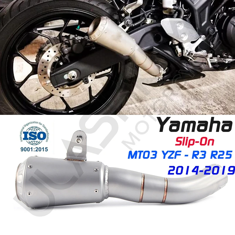 

MT-03 MT03 R3 R25 глушитель выхлопной трубы мотоцикла средний выхлопной трубы слипоны для YAMAHA YZF-R3 R3 R25 R30 2014 до 2019 выхлопных газов