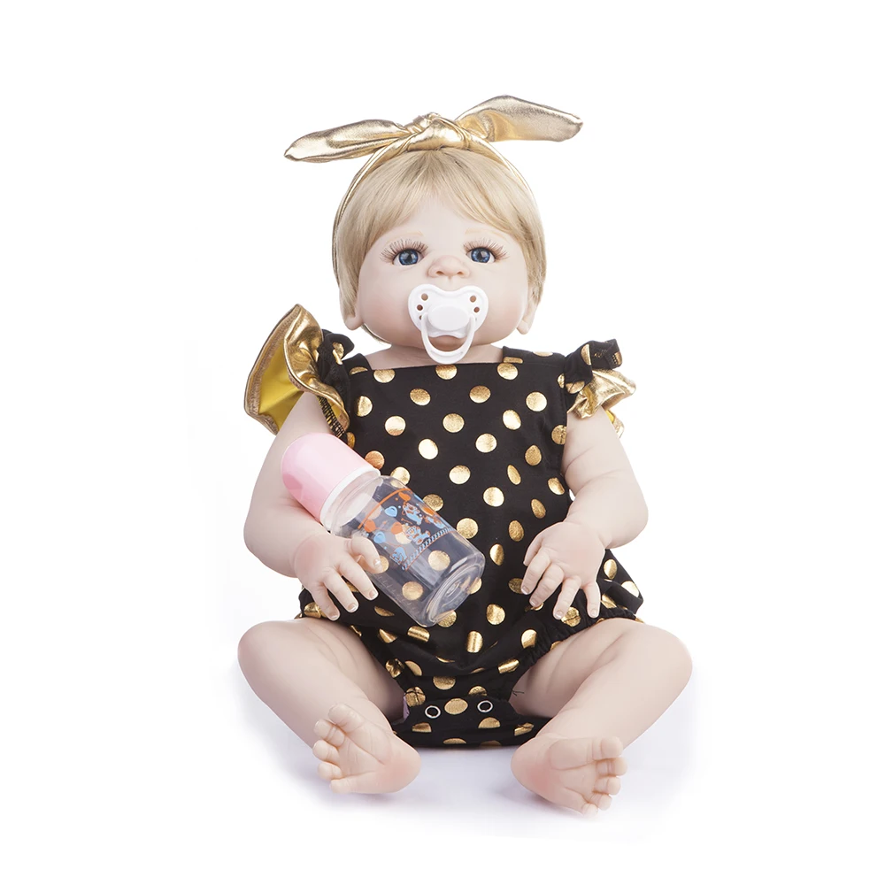 22 "Полный силиконовый корпус Reborn Girl Baby Doll Игрушки 55 см Новорожденные принцесса