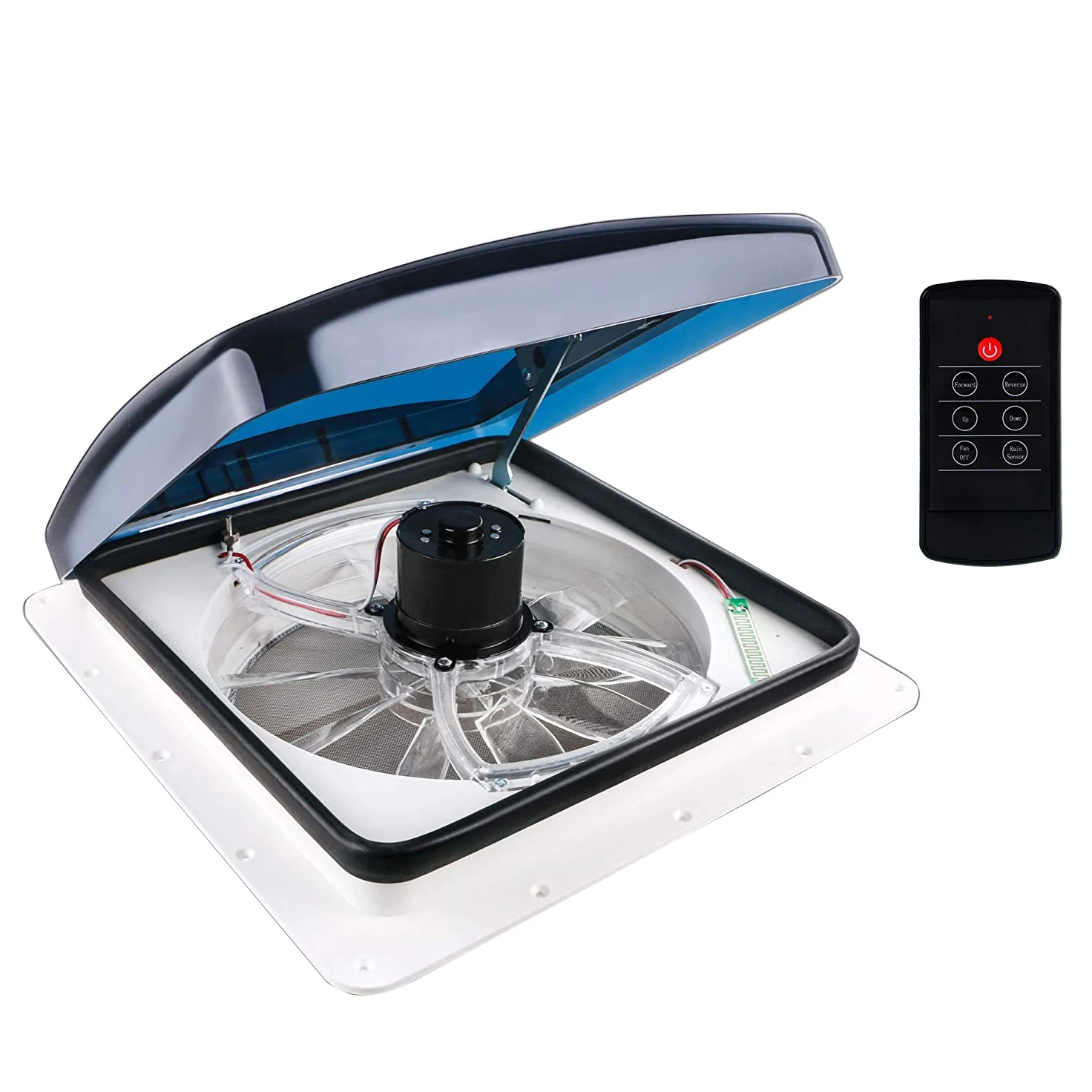 TOPWELLRV Direct From China Factory 14' Electric DC12V RV Roof Vent 3 Speed Reversible Auto Lift Smoke Lid Ventilation RV Fan
TOPWELLRV Direct From China Factory 14' Electric DC12V RV Roof Vent 3 Speed Reversible Auto Lift Smoke Lid Ventilation RV Fan