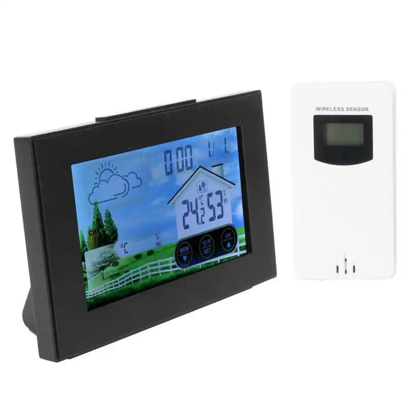 Thermometer Hygrometer Clock Temperature Humidity Meter Selected with LCD Touch Screen for People for Indoor Outdoor
Thermometer Hygrometer Clock Temperature Humidity Meter Selected with LCD Touch Screen for People for Indoor Outdoor