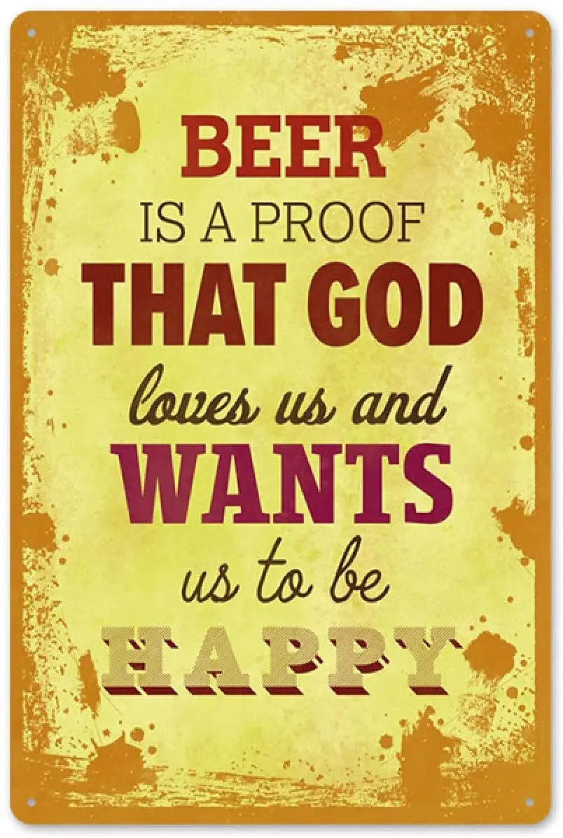 Metal Plaque Beer Is A Proof That God Loves Us And Wants Tin Sign Poster Home Coffee Shop Wall Decoration Plaque Metal Plate
Metal Plaque Beer Is A Proof That God Loves Us And Wants Tin Sign Poster Home Coffee Shop Wall Decoration Plaque Metal Plate