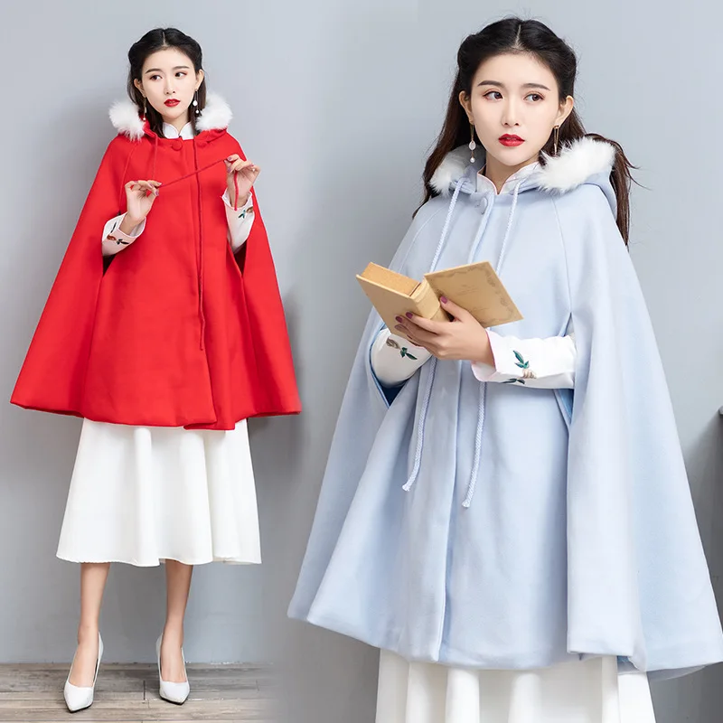 with women's improved daily hanfu fox collars cloak joker restoring ancient ways is han elements clip interlock cloak
with women's improved daily hanfu fox collars cloak joker restoring ancient ways is han elements clip interlock cloak
