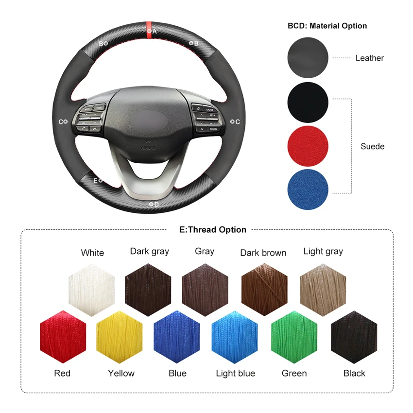 MEWANT Black Matte PU Carbon Fiber Suede Accessories Car Steering Wheel Covers for Hyundai Kona 2017 2018 2019 2020
MEWANT Black Matte PU Carbon Fiber Suede Accessories Car Steering Wheel Covers for Hyundai Kona 2017 2018 2019 2020