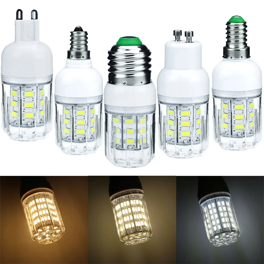 

E27 E26 E12 E14 B22 G9 GU10 LED Corn Light Bulbs DC 12V 24V Spotlights 7W 27LEDs Home Bright Table Desk Lamps Indoor Lighting