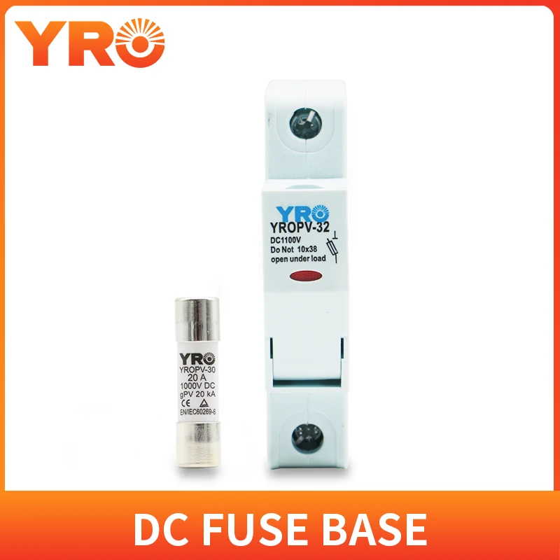 DC 1P 1000V PV Solar Fuse Fusible 10x38MM gPV with LED Fuse Holder for Solar PV System Protection YROPV-32
DC 1P 1000V PV Solar Fuse Fusible 10x38MM gPV with LED Fuse Holder for Solar PV System Protection YROPV-32